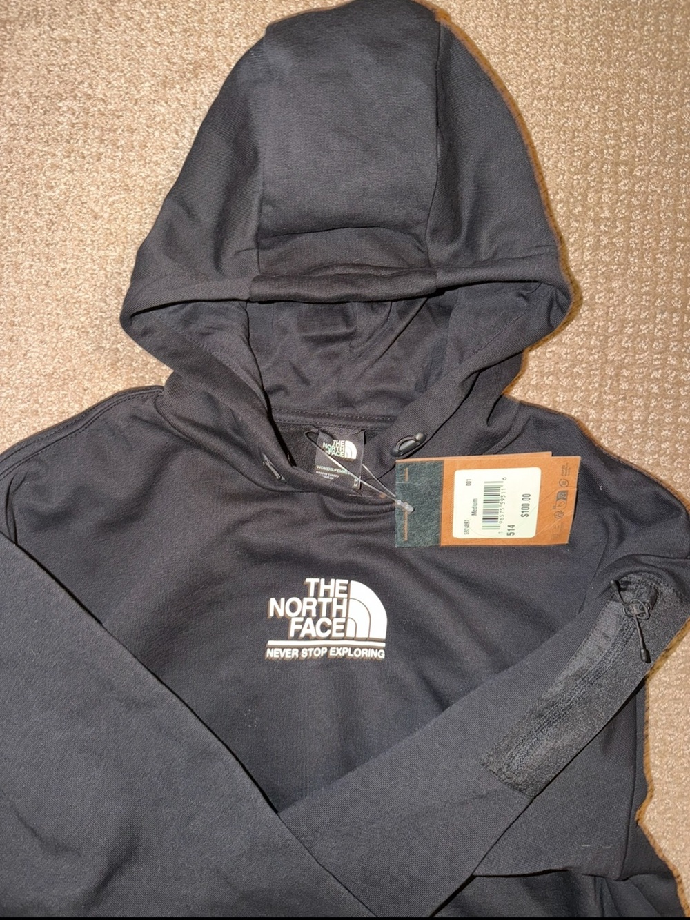 NWT The North Face TNF Crop-top Hoodie with Zippers